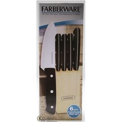 FARBERWARE 6PC TRIPPLE RIVETED KNIFE SET WITH