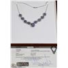 Image 1 : STAMPED 14K WHITE GOLD TANZANITE DIAMOND NECKLACE