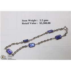 WHITE GOLD TANZANITE BRACELET WITH COA
