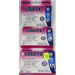 3 TRAVEL PACKS OF 18- 200MG CAPSULES OF COLD FX