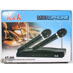 NEW K & K DUAL MICROPHONE WITH RECEIVER