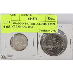CANADIAN BRITISH COLUMBIA 1971 DOLLAR AND 1968