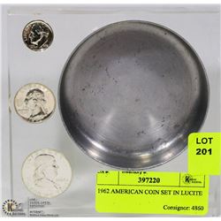 1962 AMERICAN COIN SET IN LUCITE