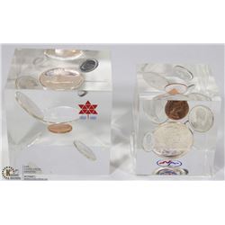 2 RCM 1967 CENTENNIAL COIN SETS  IN LUCITE