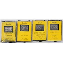 JERRY PARKER .999 SILVER CANADA STAMP 4PC INGOTS