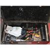 Image 1 : LARGE TOOL BOX WITH AIR NAILER,JIG SAW,DRILL AND