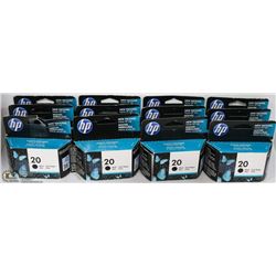 FLAT OF 12 HP #20 BLACK INK FOR COPIERS