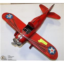 VINTAGE LARGE RED METAL AIRPLANE -