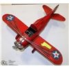 Image 1 : VINTAGE LARGE RED METAL AIRPLANE -