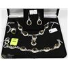 Image 1 : SMOKY TOPAZ NECKLACE,EARRINGS,RING,BRACELET 4PCS
