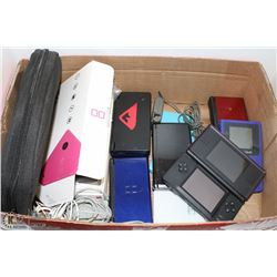 BOX W/9 NINTENDO DS HANDHELD CONSOLES