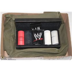 BOX W/ WWE GREEN CANVAS BACKPACK AND