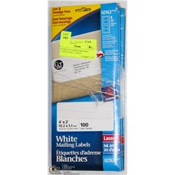 BUNDLE OF 7,WHITE MAILING LABELS 4" X 2"