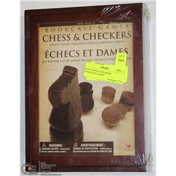 NEW CHESS & CHECKERS BOOKCASE GAMES