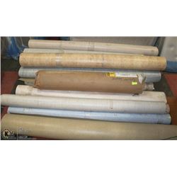 STACK OF 16 ASSORTED LINOLEUM ROLL ENDS
