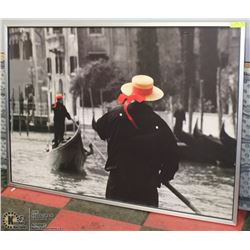 40X55" FRAMED B&W ITALY STYLE PICTURE