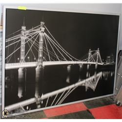 40X55" FRAMED B&W BRIDGE PICTURE