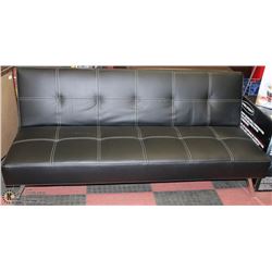 NEW WALLACE BLACK LEATHERETTE FUTON