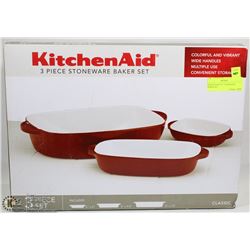 KITCHENAID 3PC STONEWARE BAKER SET