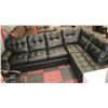 Image 1 : NEW 6000 BLACK LEATHERETTE CHAISE SECTIONAL