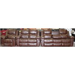 NEW NORWICH 3PCS BONDED LEATHER CHAIR , LOVESEAT