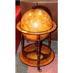 VINTAGE DECORATIVE WOOD ROLLING BAR