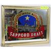 Image 1 : VINTAGE SAPPORO DRAFT MIRROR 13"X17"