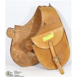 VINTAGE GENUINE LEATHER SADDLE BAGS