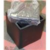 Image 1 : NEW LEATHER STOOL WITH STORAGE 16"X16"X16"