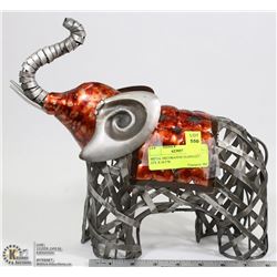 METAL DECORATIVE ELEPHANT - 12"L X 10.5"H