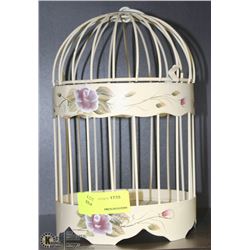ESTATE HANDPAINTED DECORATIVE BIRD CAGE