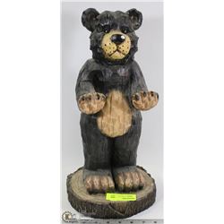 WOOD CARVED STYLE BEAR ORNAMENT 17"H