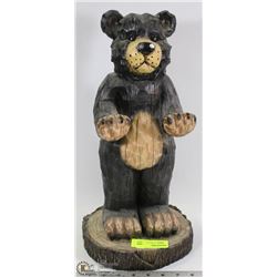 WOOD CARVED STYLE BEAR ORNAMENT 17"H
