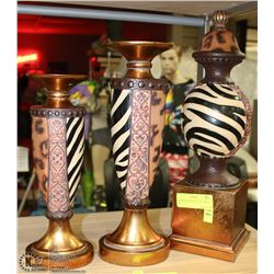 BROWN DECORATIVE 3-PC DISPLAY SET -