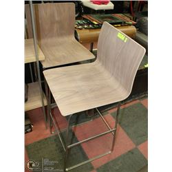 2 WALNUT BAR STOOLS 30"