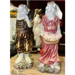 PAIR OF RABBIT ORNAMENTS