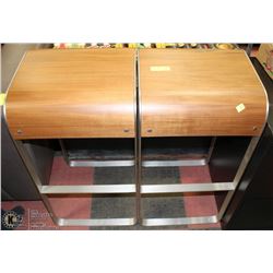 2 DESIGNER WALNUT BAR STOOLS 30"
