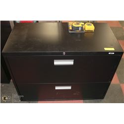 BLACK 2 DRAWER FILING CABINET