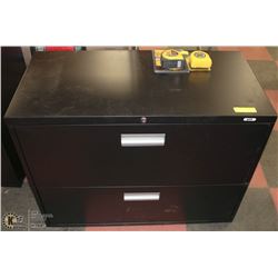 BLACK 2 DRAWER FILING CABINET