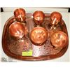 Image 1 : COPPERCRAFT LARGE SERVING PLATTER WITH 6 GOBLETS