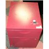 Image 1 : RED FILING CABINET WITH 2 KEYS ON WHEELS