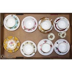 LOT OF ASSORTED BRITISH TEA CUPS AND SAUCERS INCL