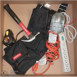 LARGE BOX W/NEW HUSKY TOOLBELT, FULLER