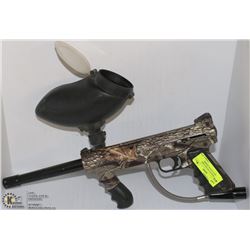 98 TIPPMANN CUSTOM CAMO PAINTBALL GUN W/ HOPPER