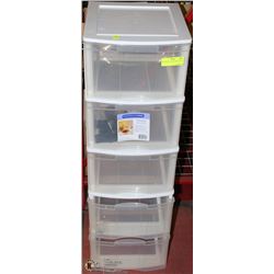 5 DRAWER  PLASTIC SHELVING UNIT