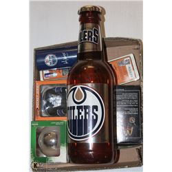 A BOX W/ NHL COLLECTIBLES