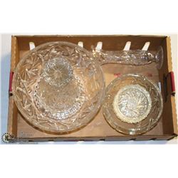 FLAT OF PINWHEEL CRYSTAL VASES AND BOWLS