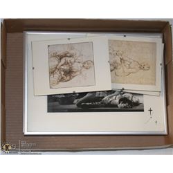 3 LEONARDO DAVINCI SKETCHES REPLICAS AND 2
