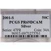 Image 3 : 2001-S SILVER KENNEDY HALF DOLLAR PCGS PR69 DCAM