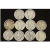 Image 1 : 10 ASSORTED 1930'S MERCURY DIMES